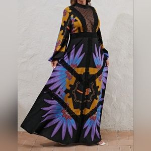 Floral Print Iselacos Maxi Dress